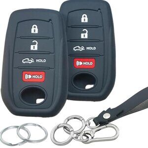 2Pcs 4 Buttons Silicone Smart Key Fob Cover for 2019-2022 2023 2024 2025 Toyota